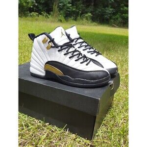 Nike Air Jordan 12 Royalty Taxi GS (Black/White/Gold) (153265-170) Size 4Y